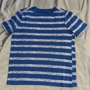 Old Navy Toddler Boy Navy Blue Striped Short Sleeve Crew Neck Shirt
